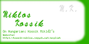 miklos kossik business card